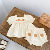 Conjunto Bordado Bebê Flor do Campo