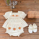 Conjunto Bordado Bebê Flor do Campo